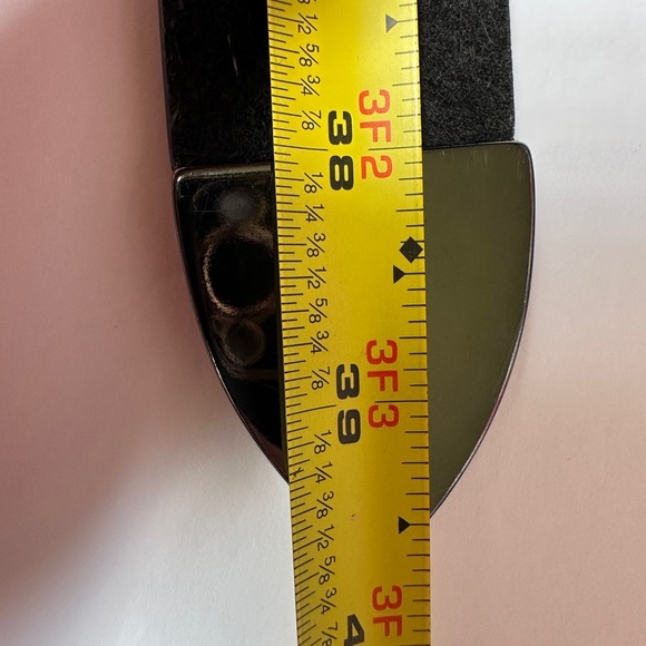 Black Embossed Genuine Leather Belt Sz Large 38” - Picture 3 of 4